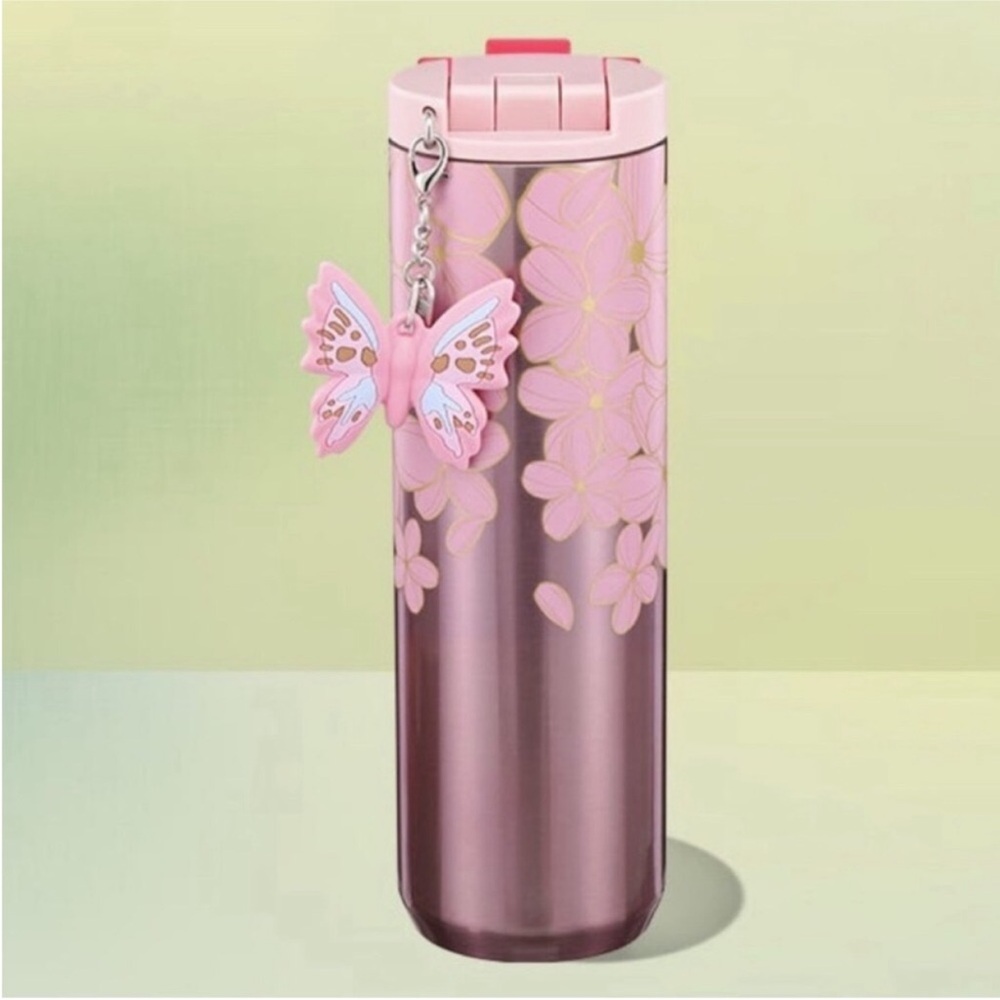 Starbucks stainless cherry blossom butterfly tumbler NWT